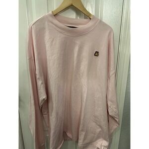 Teddy Fresh Long‎ Sleeve T-Shirt Pink Bear Patch 3XL Cotton Streetwear Tee